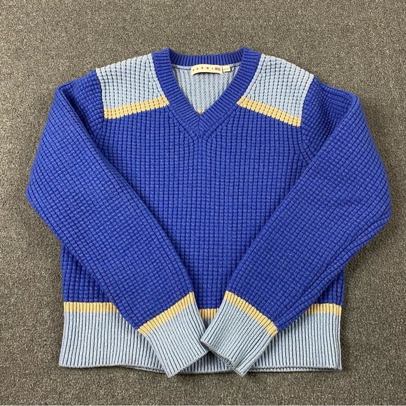 Uniqlo Marni Collab Knitted V-Neck Long-Sleeve Sweater Wool Blend Women’s Sz XL - Picture 8 of 11